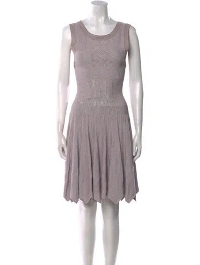 Pre-owned Alaïa Scoop Neck Knee-length Dress In Purple