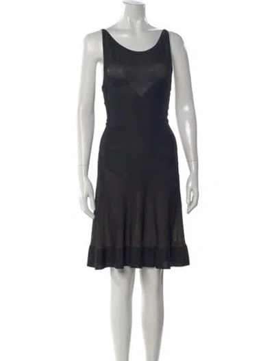 Pre-owned Alaïa Scoop Neck Knee-length Dress W/ Tags In Black
