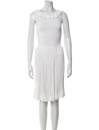 Pre-owned Alaïa Scoop Neck Knee-length Dress W/ Tags In Neutral