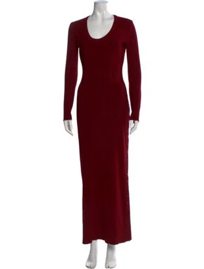 Pre-owned Alaïa Scoop Neck Long Dress In Red