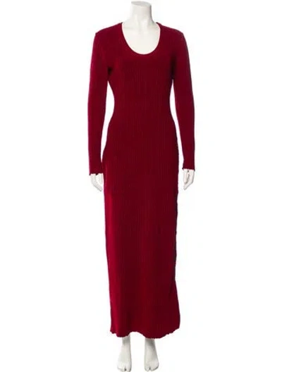 Pre-owned Alaïa Scoop Neck Long Dress W/ Tags In Red