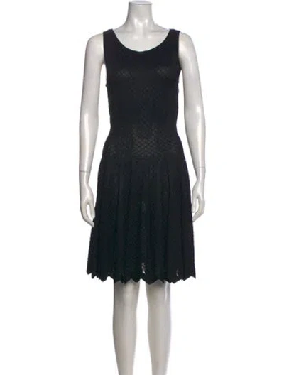 Pre-owned Alaïa Scoop Neck Mini Dress In Black