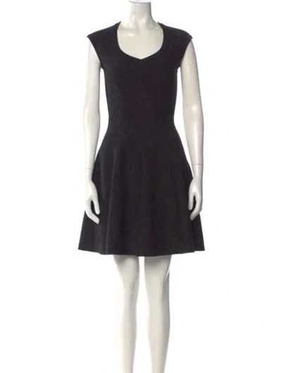 Pre-owned Alaïa Scoop Neck Mini Dress In Black