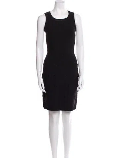 Pre-owned Alaïa Scoop Neck Mini Dress In Black