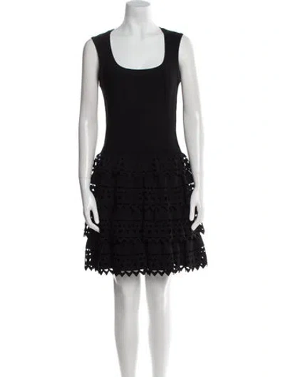 Pre-owned Alaïa Scoop Neck Mini Dress In Black
