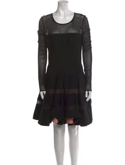 Pre-owned Alaïa Scoop Neck Mini Dress In Black