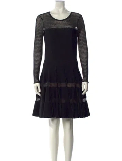 Pre-owned Alaïa Scoop Neck Mini Dress In Black