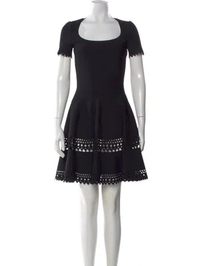 Pre-owned Alaïa Scoop Neck Mini Dress In Black