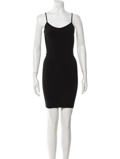 Pre-owned Alaïa Scoop Neck Mini Dress In Black