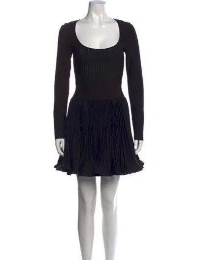 Pre-owned Alaïa Scoop Neck Mini Dress In Black
