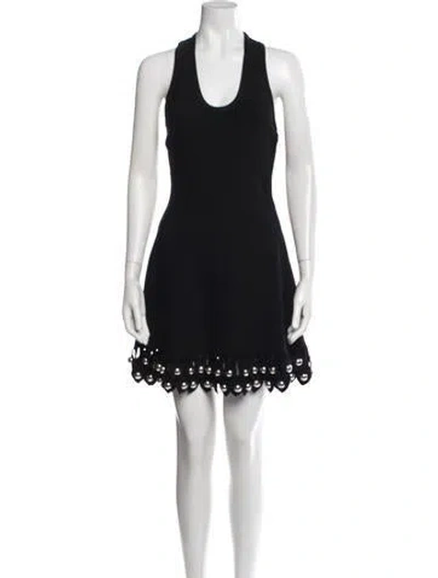 Pre-owned Alaïa Scoop Neck Mini Dress In Black