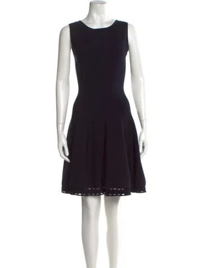 Pre-owned Alaïa Scoop Neck Mini Dress In Blue