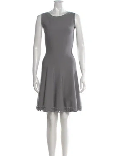 Pre-owned Alaïa Scoop Neck Mini Dress In Gray