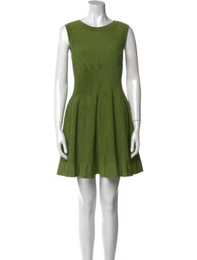 Pre-owned Alaïa Scoop Neck Mini Dress In Green