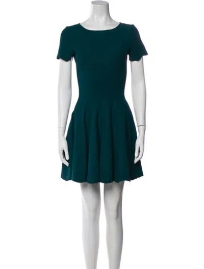 Pre-owned Alaïa Scoop Neck Mini Dress In Green