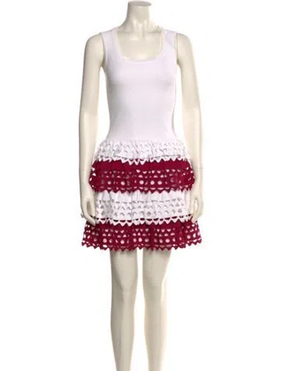 Pre-owned Alaïa Scoop Neck Mini Dress In Multi