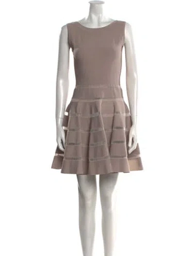Pre-owned Alaïa Scoop Neck Mini Dress In Neutral