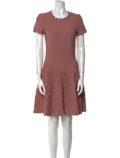 Pre-owned Alaïa Scoop Neck Mini Dress In Neutral