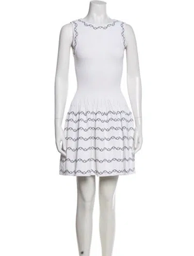 Pre-owned Alaïa Scoop Neck Mini Dress In Neutral