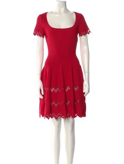 Pre-owned Alaïa Scoop Neck Mini Dress In Pink