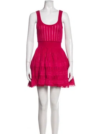 Pre-owned Alaïa Scoop Neck Mini Dress In Pink