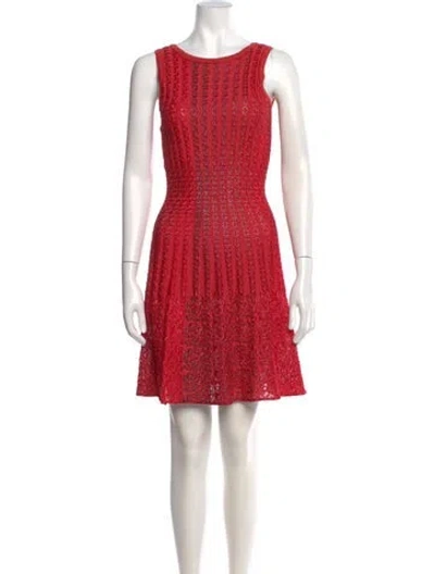 Pre-owned Alaïa Scoop Neck Mini Dress In Red