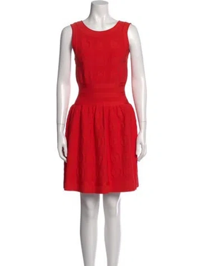 Pre-owned Alaïa Scoop Neck Mini Dress In Red