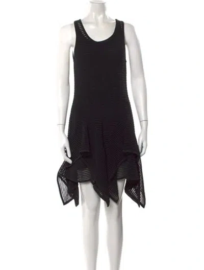 Pre-owned Alaïa Scoop Neck Mini Dress W/ Tags In Black