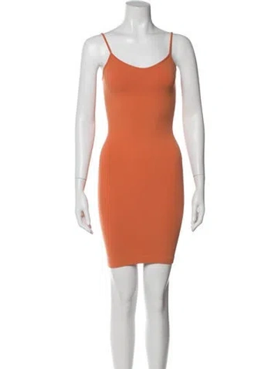 Pre-owned Alaïa Scoop Neck Mini Dress W/ Tags In Orange