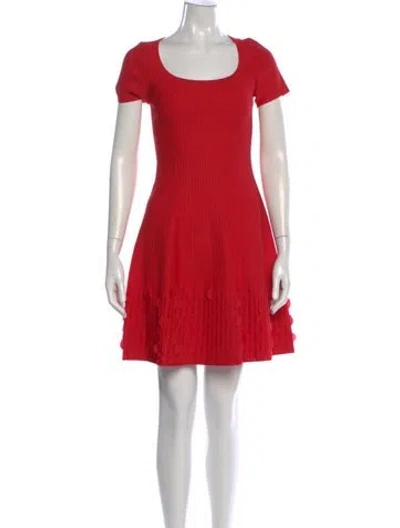 Pre-owned Alaïa Scoop Neck Mini Dress W/ Tags In Red