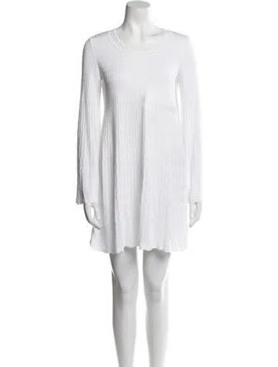 Pre-owned Alaïa Scoop Neck Mini Dress W/ Tags In White