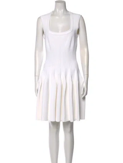 Pre-owned Alaïa Scoop Neck Mini Dress In White