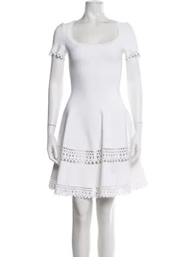 Pre-owned Alaïa Scoop Neck Mini Dress In White