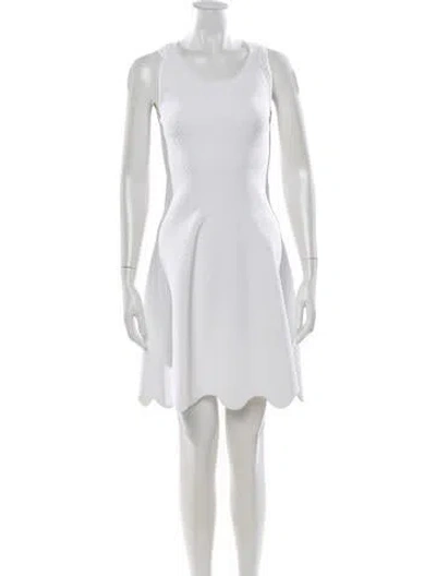 Pre-owned Alaïa Scoop Neck Mini Dress In White