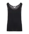 Alaïa Scoop-neck Pleated Tank Top In Black