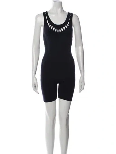 Pre-owned Alaïa Scoop Neck Romper W/ Tags In Blue
