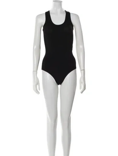 Pre-owned Alaïa Scoop Neck Sleeveless Bodysuit In Black