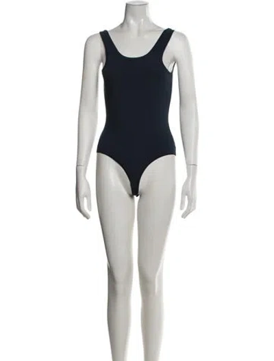 Pre-owned Alaïa Scoop Neck Sleeveless Bodysuit In Blue