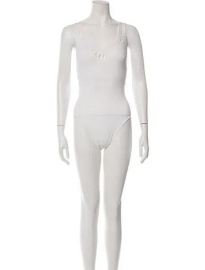 Pre-owned Alaïa Scoop Neck Sleeveless Bodysuit In Neutrals