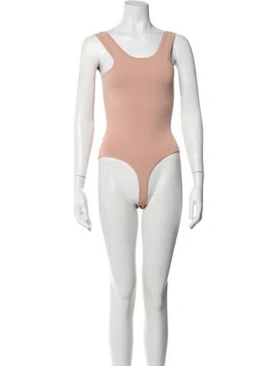 Pre-owned Alaïa Scoop Neck Sleeveless Bodysuit In Pink