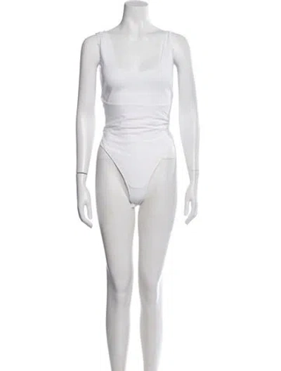 Pre-owned Alaïa Scoop Neck Sleeveless Bodysuit In White