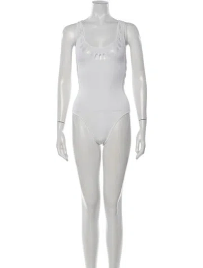 Pre-owned Alaïa Scoop Neck Sleeveless Bodysuit In White