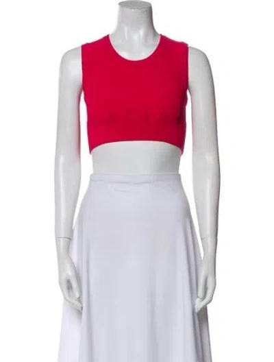 Pre-owned Alaïa Scoop Neck Sleeveless Crop Top In Pink