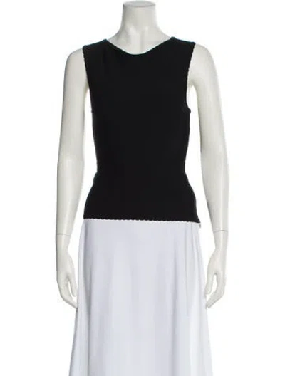 Pre-owned Alaïa Scoop Neck Sleeveless Top In Black