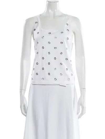 Pre-owned Alaïa Scoop Neck Sleeveless Top In White