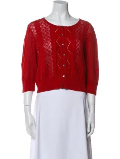 Pre-owned Alaïa Scoop Neck Sweater In Red