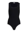 Alaïa Ribbed Texture Scoop Neck Sleeveless Body In Black