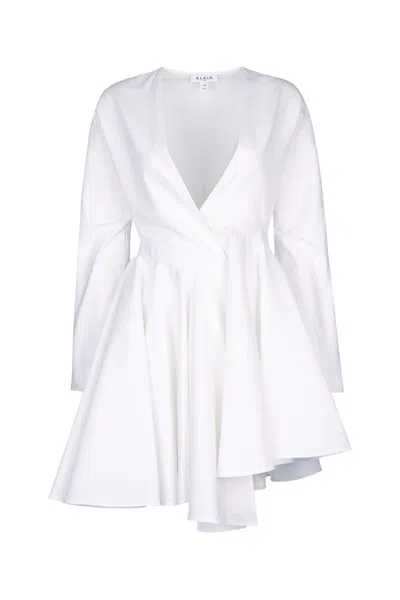 Alaïa Alaia Sculpted Evening Gown In Blanc
