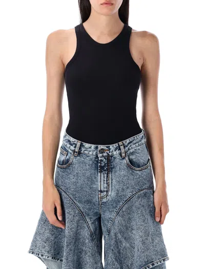 Alaïa Sculpting-rib Jersey Bodysuit In Black