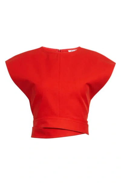 Alaïa Sculpting Rib Off The Shoulder Bodysuit In Red